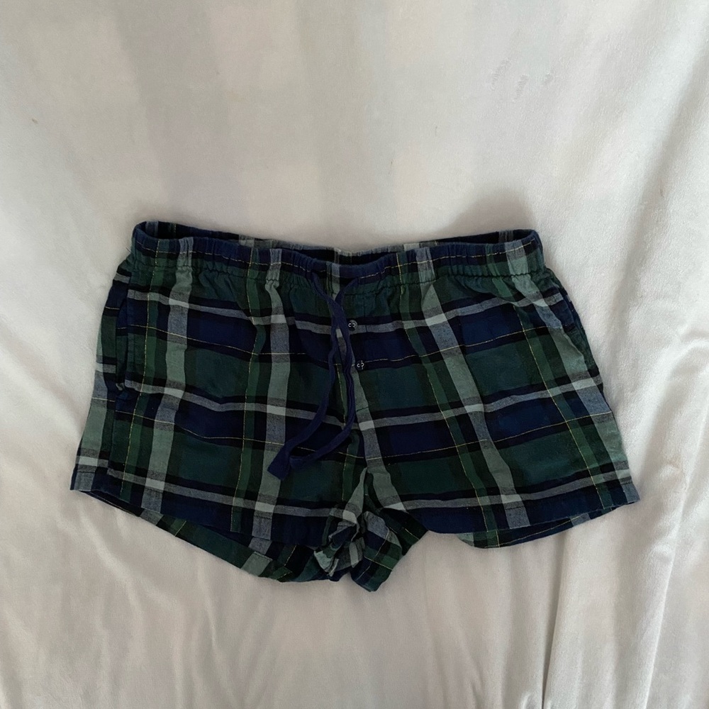 Flannel pj shorts
